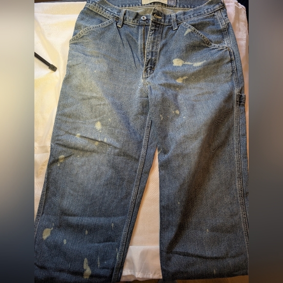 GAP Blue Boyfriend Carpenter Jeans with Distressing - Picture 4 of 6